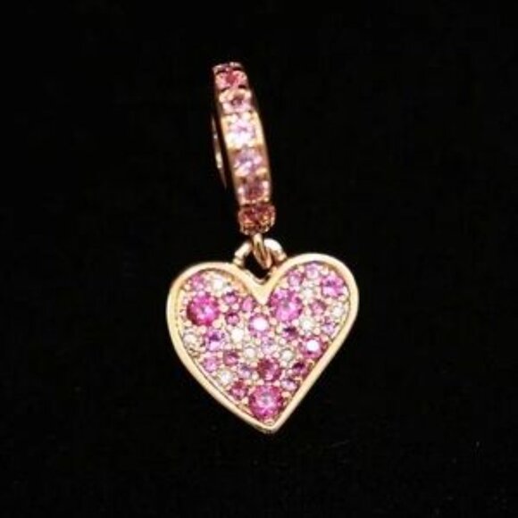 Rose Gold Heart Pendant with Pink Crystals - Picture 5 of 5